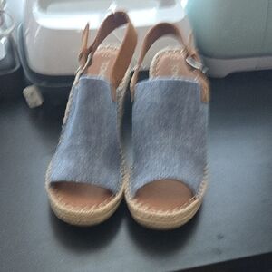 Toms Blue Denim Espadrille Sandals